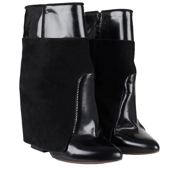 Givenchy Suede and Patent Leather Ankle Boots Black - Picture 2 of 10